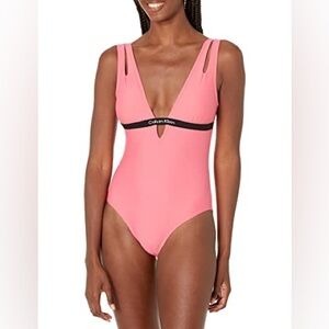 Calvin Klein low cut one piece Swimsuit pink M